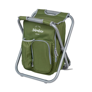 Mochila Cooler Con Silla Camping - Verde