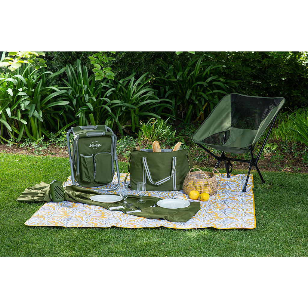 Mochila Cooler Con Silla Camping - Verde