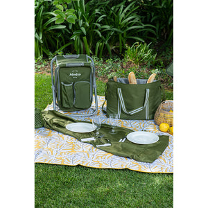 Mochila Cooler Con Silla Camping - Verde
