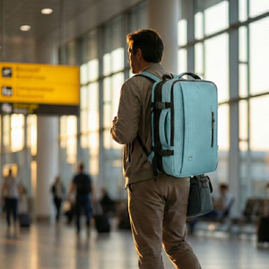 Mochila Viaje Viral XL. Llaima Travel. Resistente al Agua. Azul Piedra 40Lts BTS26