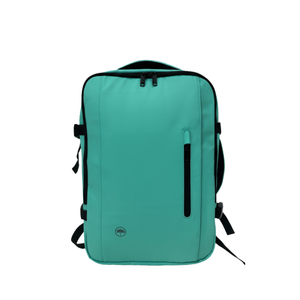 Combo Mochila Viaje XL 40Lts Menta Llaima Resistente al Agua + Maleta de Cabina Negra