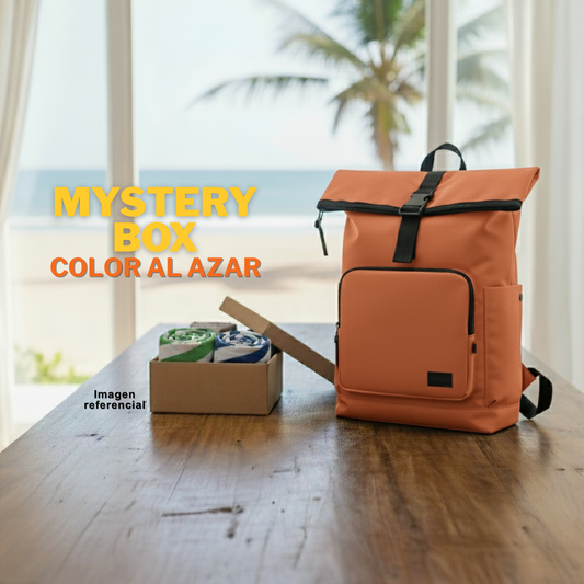Combo: Mochila Saxoline Preston Café 35 L + Toalla de Playa Redonda 150 cm (modelo surtido)