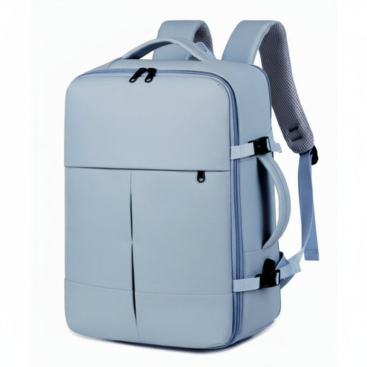 Combo Mochila Travel Navigator 36L Light Blue + Maleta Mediana Marksman M 24" Celeste