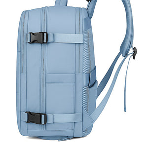 Combo Mochila Travel Navigator 36L Light Blue + Maleta Mediana Marksman M 24" Celeste