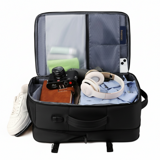 Combo 1 Mochila viaje viral 36L  Black + 1 Powerbank Energizer 5.000 mAh
