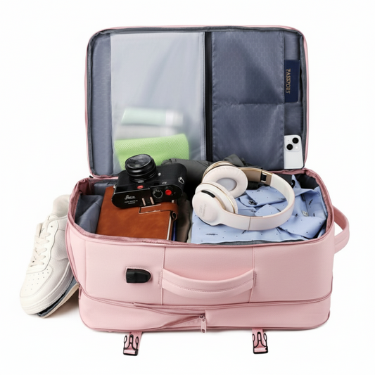 Combo Travel PINK: Mochila Viral Cabina 40L + Botella 700ml BUFFER