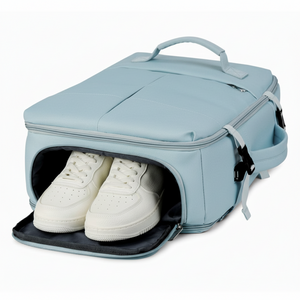 Combo Maleta (S) + Mochila Viaje Viral 36L. Light-Blue. Ripstop Impermeable y Expandible.