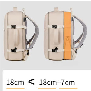 Mochila Viaje Viral 40L Premium Beige. Expandible.(Cabina Avión)