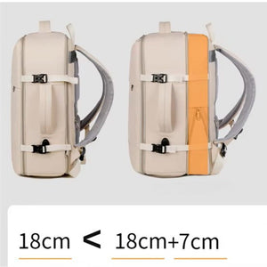 Mochila Viaje Viral 40L Premium Beige Travel . Expandible.(Cabina Avión)