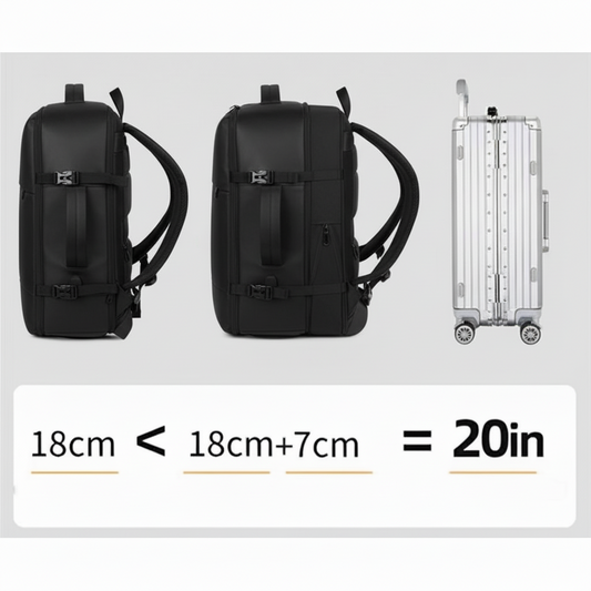 Combo 2 Mochilas Viaje Viral Cabina. Mochila 40L Black. Resistente al agua y Mochila Impermeable y Expandible 36 Litros. Ripstop Lila