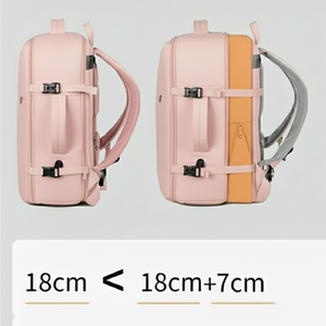 Combo Mochila de Viaje Viral Cabina 40L Misty Pink y Organizador de Viaje 24cm x 18cm. Cosmetiquero Gout Rosado