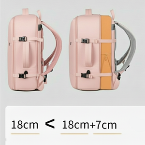 Combo 2 Mochilas de Viaje Viral. 1 Mochila Negra 30L y 1 Mochila 36L Ripstop Misty-Pink