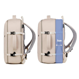 Mochila Viaje Viral 36L. Expandible - Resistente al agua. Premium Beige Navigator