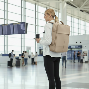 Mochila Viaje Viral 36L. Expandible - Resistente al agua. Premium Beige Navigator