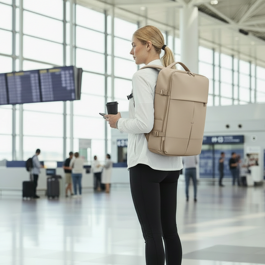 Combo 2 Mochilas Viaje Viral: 1 Mochila 44L Black y 1 Mochila 36L Premium Beige. Resistentes al agua