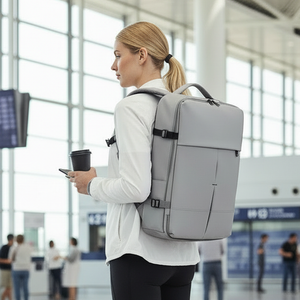 Mochila Viaje Viral XL💧Resistente agua. Grand Travel Ripstop Grey 36L. Antirrobo.