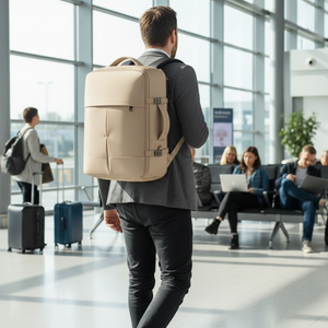 Mochila Viaje Viral 36L. Expandible - Resistente al agua. Premium Beige Navigator