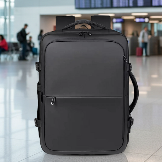 Mochila Viaje Viral 38L. Expandible - Resistente al agua. Black Navigator