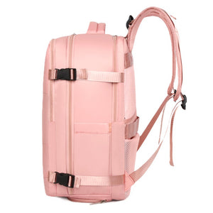 Combo 2 Mochilas de Viaje Viral. 1 Mochila Negra 30L y 1 Mochila 36L Ripstop Misty-Pink