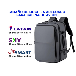 ✈️Combo 2 Mochilas de Viaje Viral 38L. Expandible, Resistente al agua. Space Grey Navigator