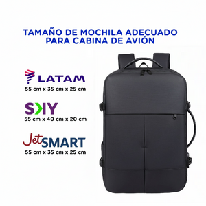 ✈️Combo 2 Mochilas de Viaje Viral 36L Black. Expandible y Resistente al agua