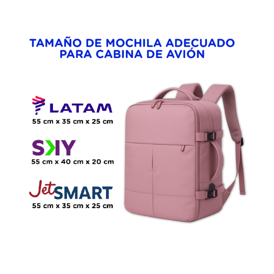 Combo 2 Mochilas de Viaje Viral. 1 Mochila Negra 30L y 1 Mochila 36L Ripstop Lila