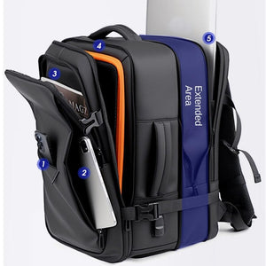 ✈️Combo Mochilas de Viaje Viral Expandibles, Resistentes al agua 38L. Space Grey y Black Navigator