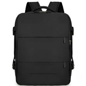 Combo Mochila Viaje Viral Cabina Avión 40L Black y Estuche Organizador. Neceser Broches 27cm x 13cm. Gout Coral