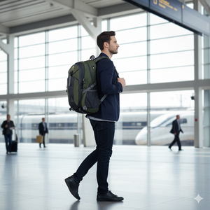 Mochila Viaje y Outdoor. 33L. Black-Green-Grey