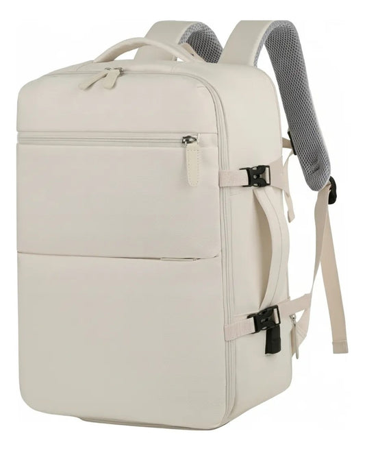 Mochila Viaje Viral (Cabina Avión) 31L Premium Beige. Resistente al agua