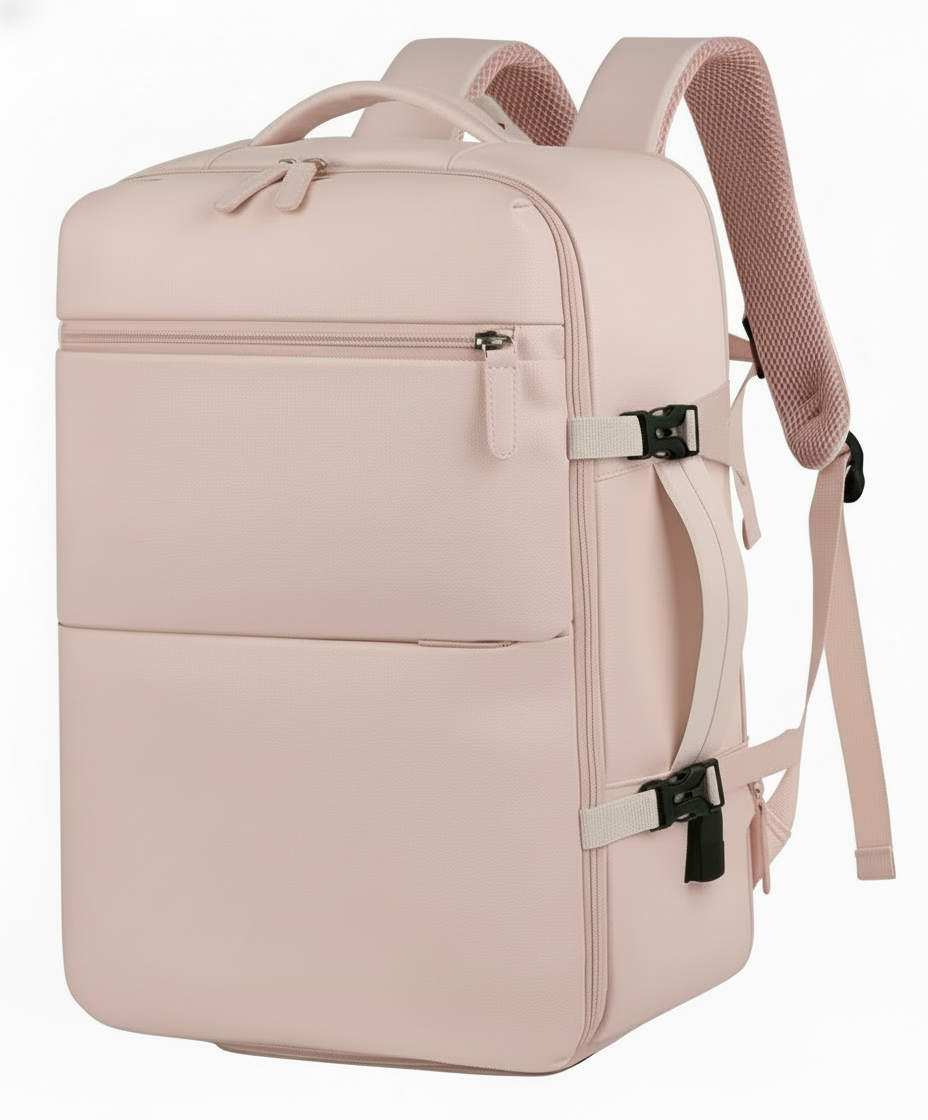 Combo Mochila Travel 40L Misty Pink Expandible + Maleta Mediana Marksman M 24