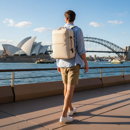 Mochila Viaje Expandible 40L Premium Beige