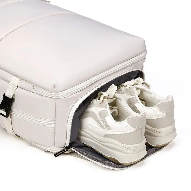 Combo 2 Mochilas de Viaje Viral: 1 Mochila Beige 31L y 1 Mochila Negra 30L. Resistente al Agua