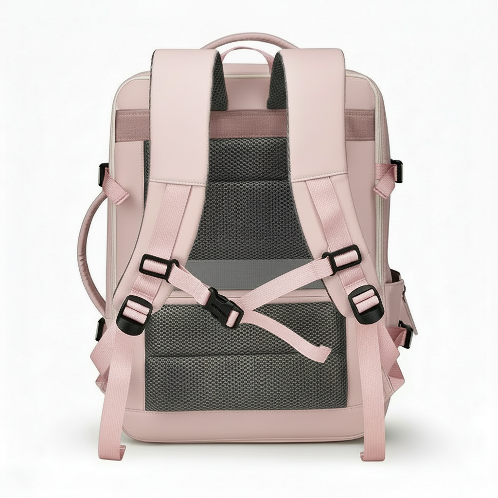 Combo Mochila de Viaje Viral Cabina 40L Misty Pink y Organizador de Viaje 24cm x 18cm. Cosmetiquero Gout Rosado