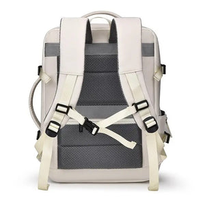 Combo: Mochila Viaje (Cabina Avión) 34L. Negro + Mochila Viaje Viral (Cabina Avión) 31L Premium Beige. Resistente al agua