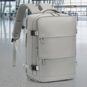 Combo Travel Grey: Mochila Viral Cabina 40L + Botella 750ml BUFFER