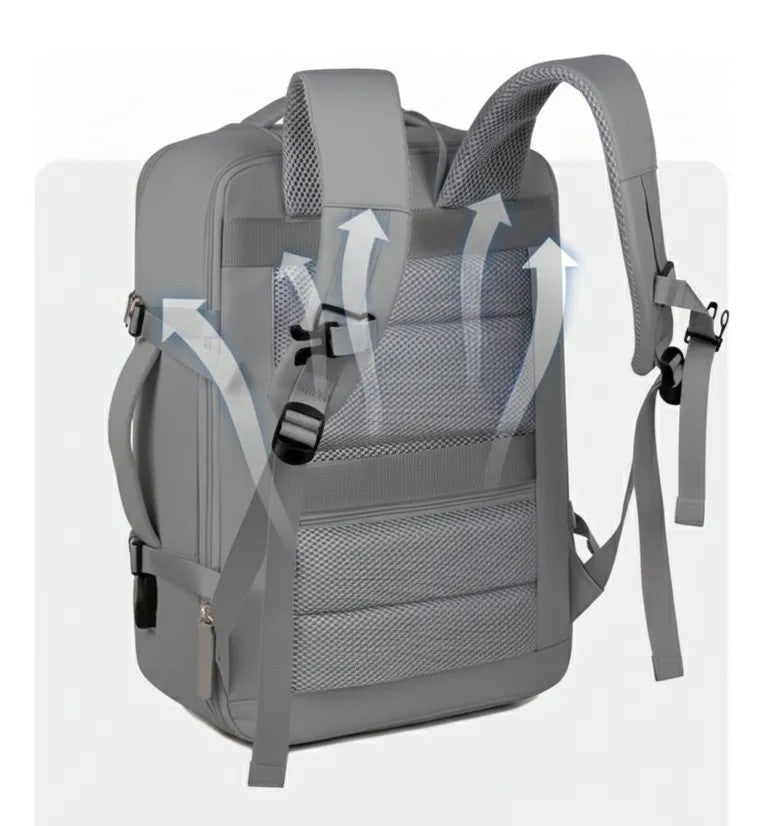 Combo: Mochila de Viaje 30L + Mochila Viaje Viral (Cabina Avión) 31L Premium Grey.
