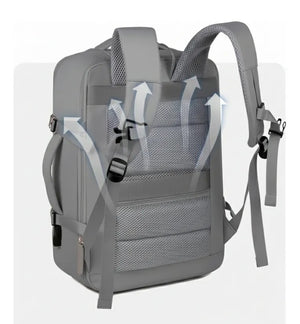 Combo: Mochila de Viaje 30L + Mochila Viaje Viral (Cabina Avión) 31L Premium Grey.