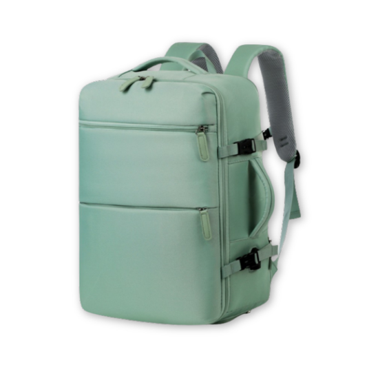 Combo 2 Mochilas de Viaje Viral Cabina. 1 Mochila Negra 30L y 1 Mochila 40L Mint Green