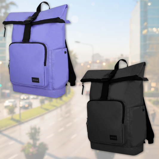 Combo: Mochila Saxoline Preston Roll Top 35 L Black + Mochila Saxoline Preston Roll Top Violeta 35 L
