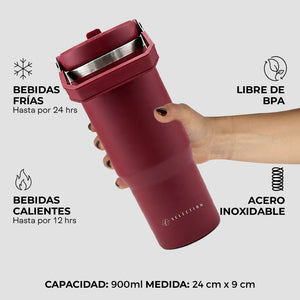 Mug Acero Inoxidable 900ml Granate