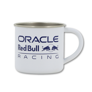 Mug Peltre Blanco Logo Colores Oracle Red Bull