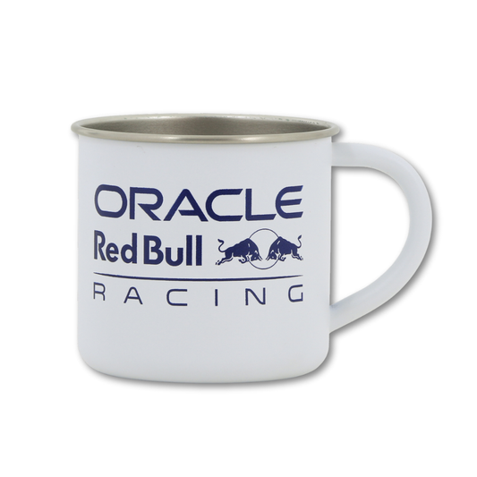 Mug Peltre Blanco Logo Colores Oracle Red Bull