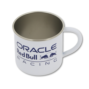 Mug Peltre Blanco Logo Colores Oracle Red Bull