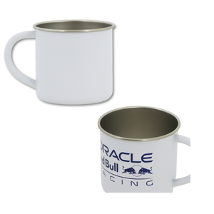 Mug Peltre Blanco Logo Colores Oracle Red Bull