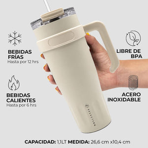 Mug térmico Beige  1,1Lt