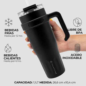 Mug térmico Negro 1,1Lt