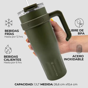 Mug térmico Oliva 1,1Lt