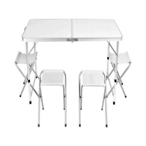 Mesa Aluminio Plegable 120 x 60 x 69 Blanca + 4 Pisos Northwest
