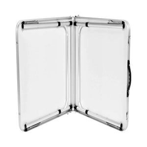 Mesa Aluminio Plegable 120 x 60 x 69 Blanca + 4 Pisos Northwest